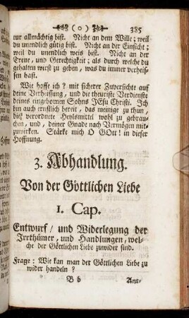 3. Abhandlung. Von der Göttlichen Liebe