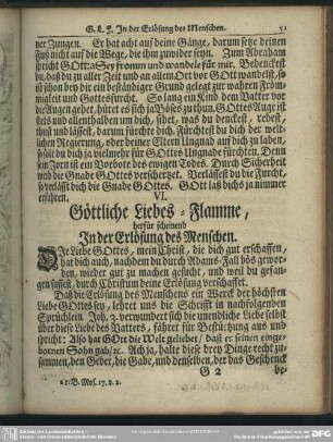 VI. Göttliche Liebes-Flamme, herfür scheinend In der Erlösung des Menschen
