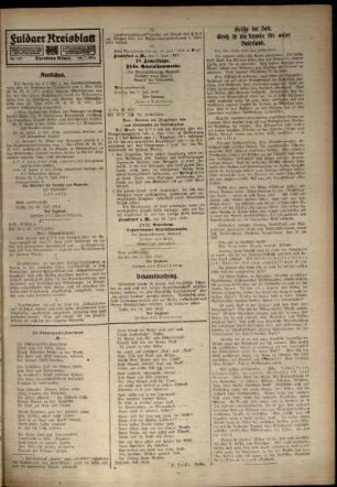 Zweite Ausgabe vom Samstag, den 22. Juli 1916.