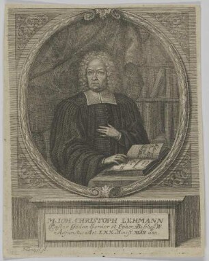 Bildnis des Ioh. Christoph Lehmann