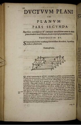 Pars secunda. Superficies contemplatur & communes intersectiones natas ex ductu plani circularis in rectilineum [...]