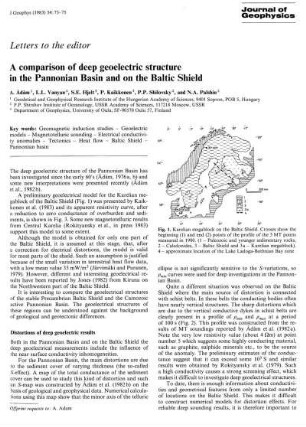 A comparison of deep geoelectric structure in the Pannonian Basin and on the Baltic Shield