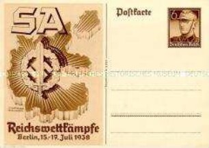 Postkarte zu den SA-Reichswettkämpfen 1938