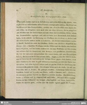 IV. Bruchstücke zur Kriegsgeschichte. 1793