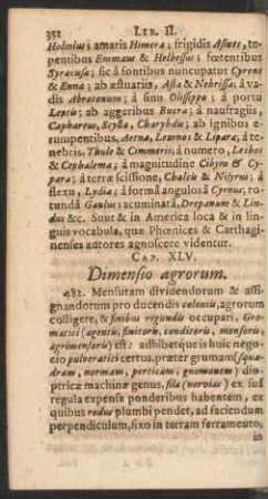Cap. XLV. Dimensio agrorum