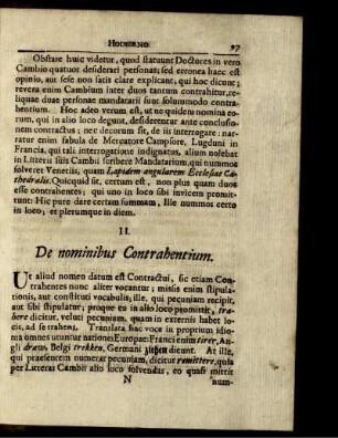 II. De nominibus Contrahentium.