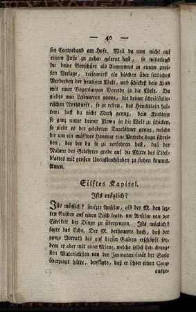 Eilftes Kapitel. Ists möglich?