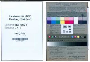 Entnazifizierung Fritz Vom Hoff , geb. 10.01.1912 (Meister)