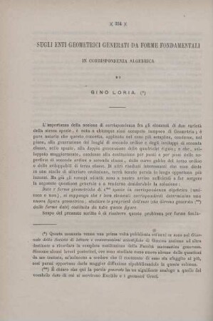 Sugli enti geometrici generati da forme fondamentali in corrispondenza algebrica.