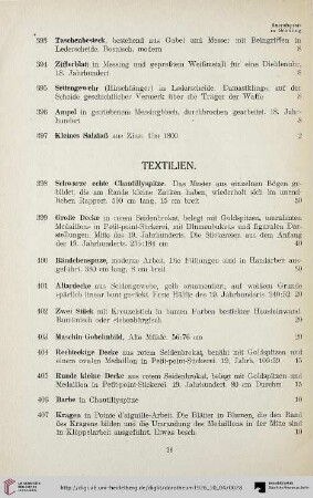 Textilien (Nr. 398-410)