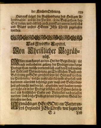 Das Zwölffte Capittel. Von Christlicher Begräbnüß
