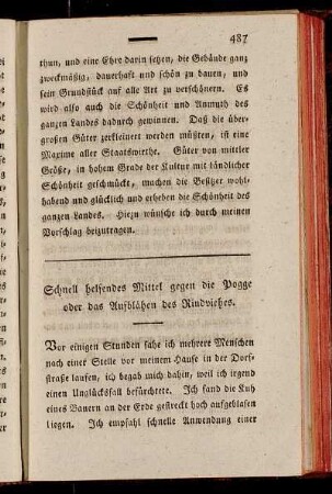 Schnell helfendes Mittel gegen die Pogge oder das Aufblähen des Rindviehes