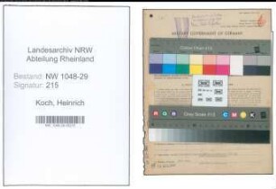 Entnazifizierung Heinrich Koch , geb. 09.02.1885 (Beamter)