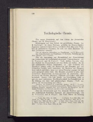 Toxikologische Chemie.