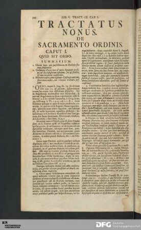 Tractatus Nonus. De Sacramento Ordinis.