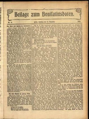 Zweite Ausgabe vom Sonntag, den 27. Dezember 1908.
