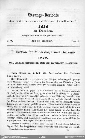 Sitzungs-Berichte. Juli bis December