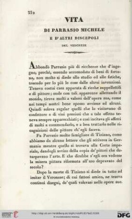 Vita di Parrasio Michele e d'altri discepoli del Veronese