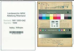 Entnazifizierung Wilhelm Issley , geb. 11.04.1914 (Schneider)