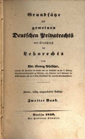 Grundsätze des gemeinen Deutschen Privatrechts mit Einschluß des Lehnrechts, 2