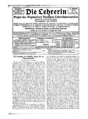 Die Erziehung der weiblichen Jugend für den Auslandsgedanken