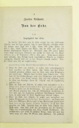 Zweiter Abschnitt. Von der Erde