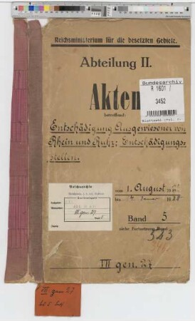 Entschädigung Ausgewiesener von Rhein und Ruhr: Entschädigungsstellen: Bd. 5