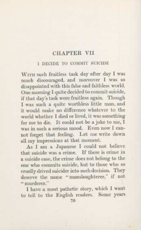 Chapter VII. I decide to commit suicide