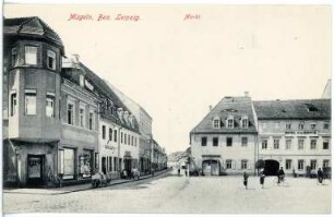 Mügeln. Markt mit Hauptstraße
