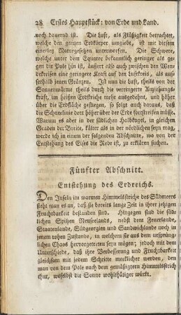 Fünfter Abschnitt. Entstehung des Erdreichs.