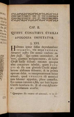 31-87, Cap. II. Qvibvs Conatibvs Cyrilli Apologia Impetatvr.