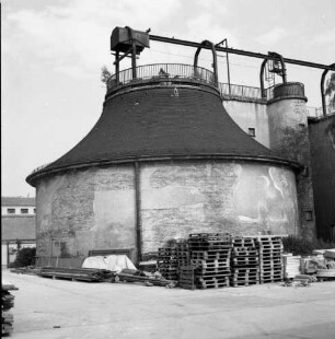 Dresden-Kaditz, Scharfenberger Straße 152. Stadtentwässerung Dresden GmbH, Kläranlage Kaditz (1909-1911; Hermann Klette, Hans Erlwein). Faulturm (Baujahr 1936)