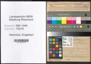 Entnazifizierung Engelbert Heinrichs , geb. 01.02.1885 (Gastwirt)