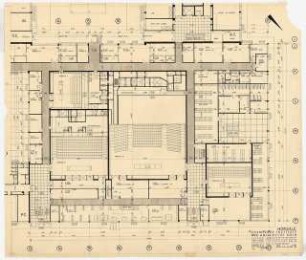 Chemische Institute der Universität Köln: Hörsäle Grundriss UG, 1:100