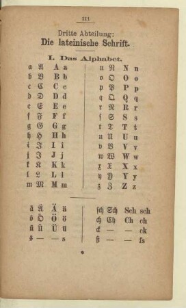 Dritte Abteilung: Die lateinische Schrift.