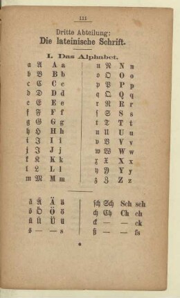 Dritte Abteilung: Die lateinische Schrift.