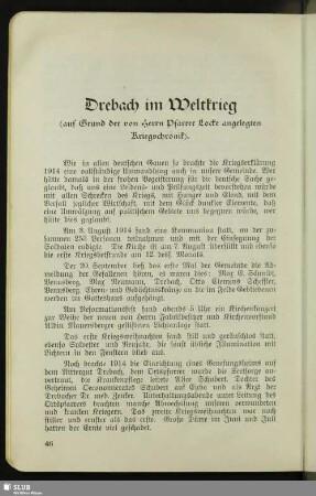 Drebach im Weltkrieg