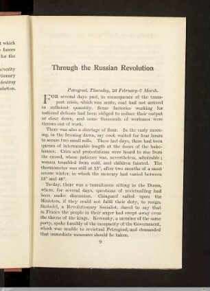 Through the russian revolution