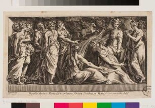 Versammlung von Musen und Poeten auf dem Berg Parnaß