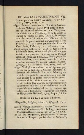 649-660, Géographie, Religion, Moeurs & Usages des Turcs...