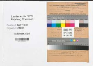Entnazifizierung Karl Klawitter, geb. 15.04.1898 (Polizeibeamter)