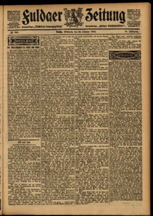 Zweite Ausgabe vom Mittwoch, den 28. Oktober 1903.
