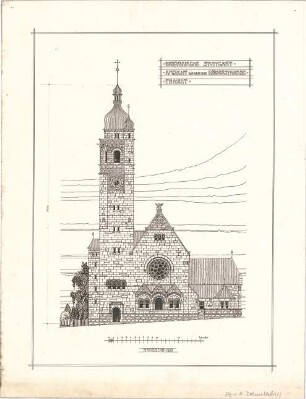 Dolmetsch, Heinrich; Stuttgart; Markuskirche - Westseite (Ansicht)
