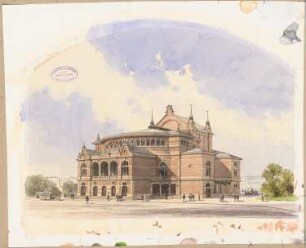 Stadttheater, Halle/Saale: Perspektivische Ansicht