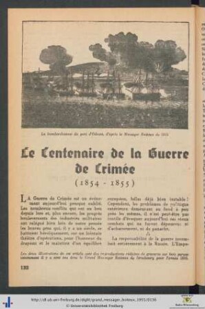 Le Centenaire de la Guerre de Crimée (1854-1855).