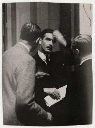 Anthony Eden und Józef Beck während eines Treffens im Völkerbund in Genf. rechts: Oberst Józef Beck (Polen), links: Anthony Eden