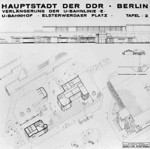 Verlängerung der U-Bahnlinie E, U-Bahnhof Elsterwerdaer Platz, Tafel 2. Berlin-Marzahn/Hellersdorf, Ortsteil Biesdorf