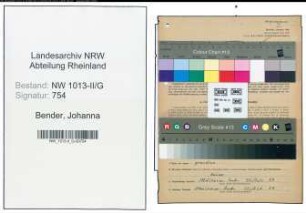 Entnazifizierung Johanna Bender , geb. 20.04.1913 (Geschaeftsfuehrerin)
