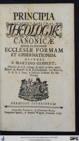 Principia Theologiae Canonicae Quoad Exteriorem Ecclesiae Formam Et Gubernationem