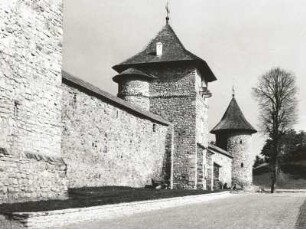 Moldovita, Rumänien. Befestigungstürme des Klosters (1531)